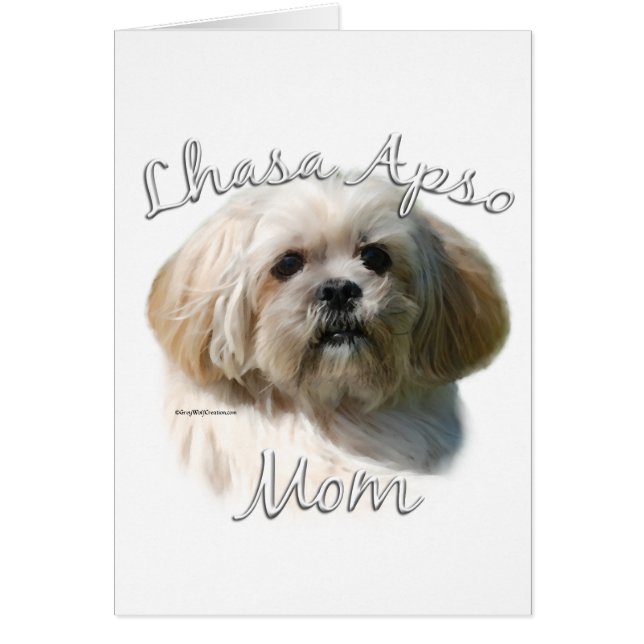Lhasa Apso Mamma 2 Hälsningskort (Framsidan)