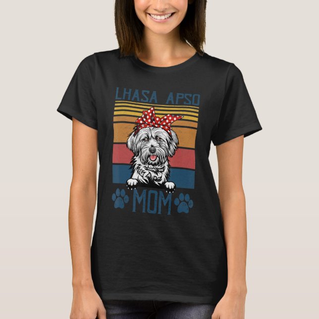 Lhasa Apso Mamma Hund Mamma Mors dag 1 T Shirt (Framsida)