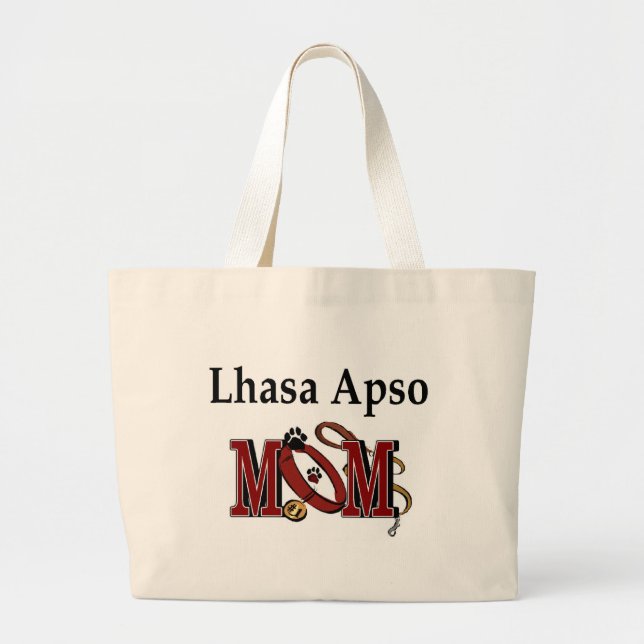 Lhasa Apso mamma Tote Bag Jumbo Tygkasse (Framsidan)