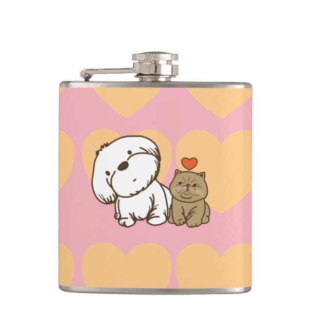 Lhasa Apso och kattunge Fickplunta (Framsidan)