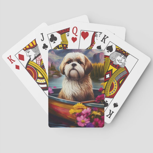 Lhasa Apso på åra: Ett naturskönt äventyr Casinokort (Baksidan)