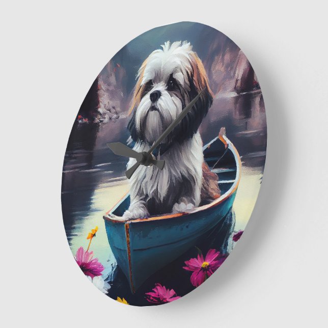 Lhasa Apso på åra: Ett naturskönt äventyr Stor Klocka (Vinkel)