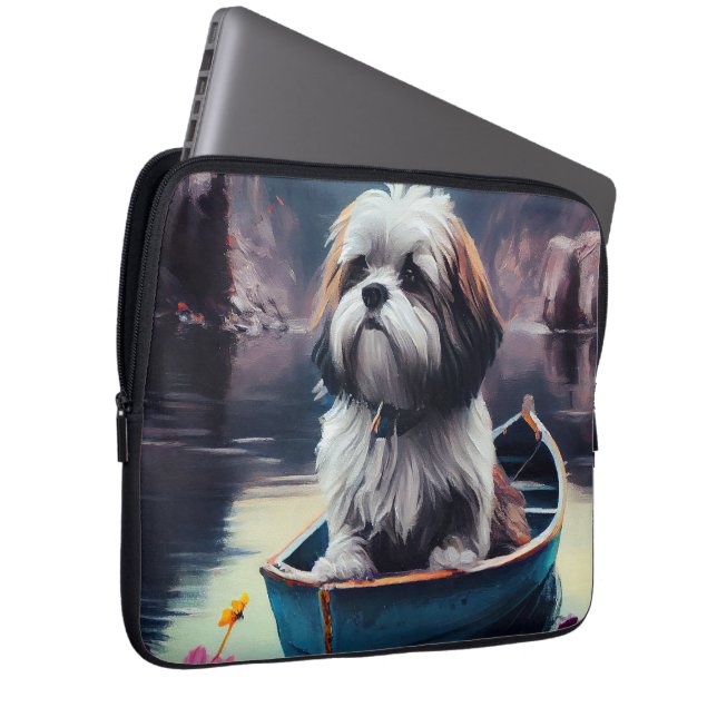 Lhasa Apso på en Paddle: En kristen Äventyr Laptop Fodral (Framsidan Höger)
