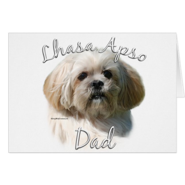 Lhasa Apso Pappa 2 Hälsningskort (Framsidan Horizontal)