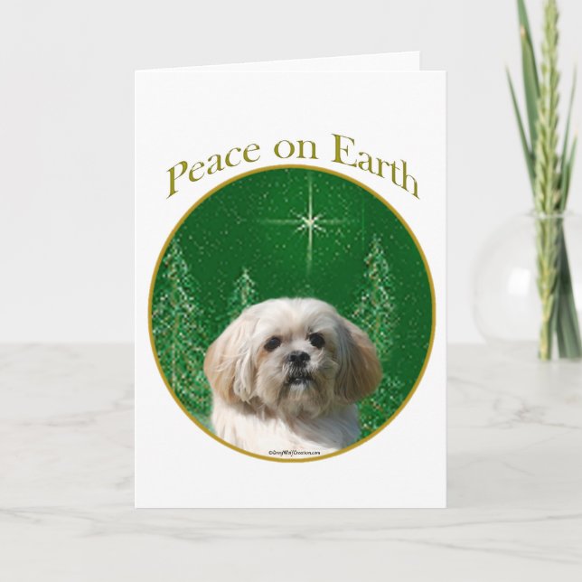 Lhasa Apso Peace Helgkort (Framsida)