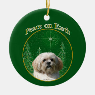 Lhasa Apso Peace Julgransprydnad Keramik