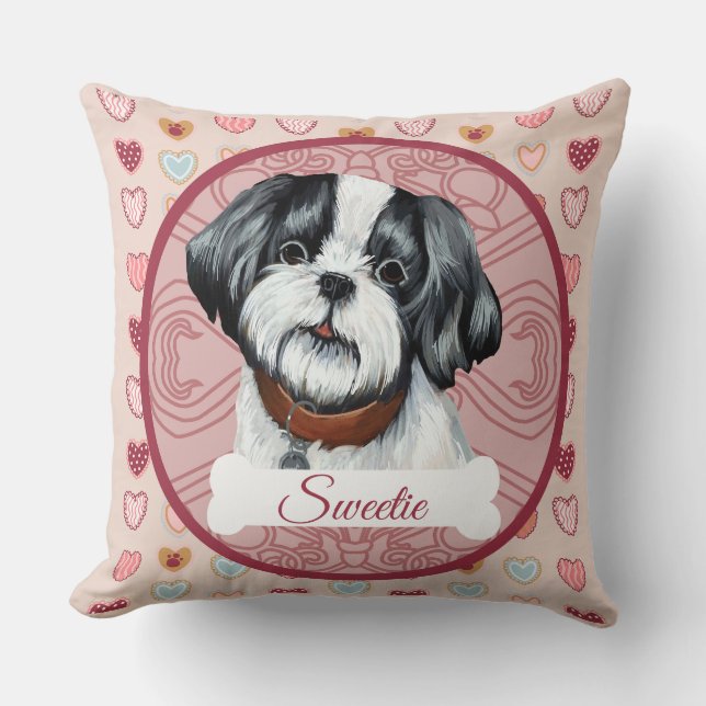 Lhasa Apso Personlig Valentine Kudde (Framsida)