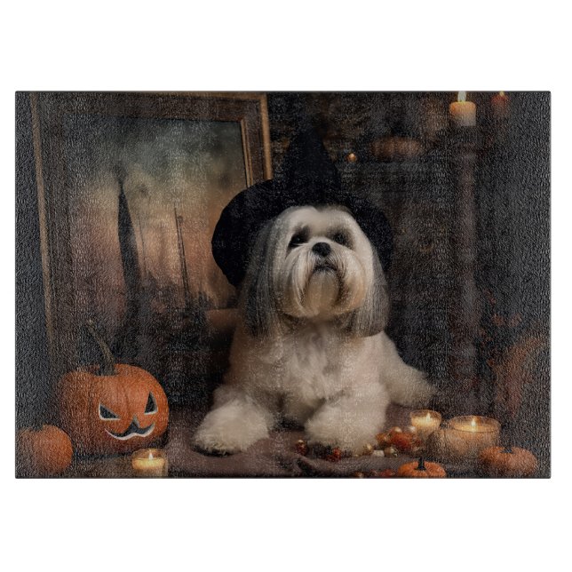 Lhasa Apso Pumpa Halloween Skräckinjagande (Framsidan)