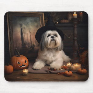 Lhasa Apso Pumpa Halloween Skräckinjagande Musmatta