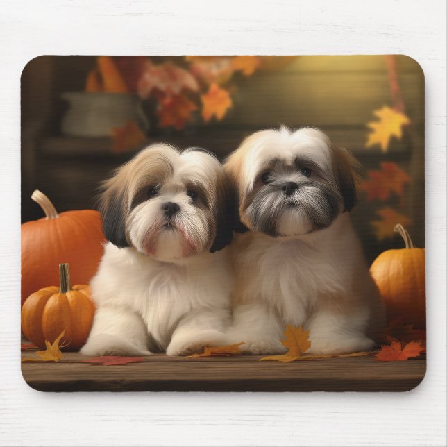Lhasa Apso Puppy Autumn Delight Pumpkin Musmatta (Framsidan)