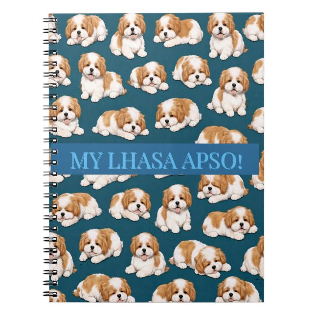 Lhasa Apso Puppy Notebook Journal Anteckningsbok (Framsidan)