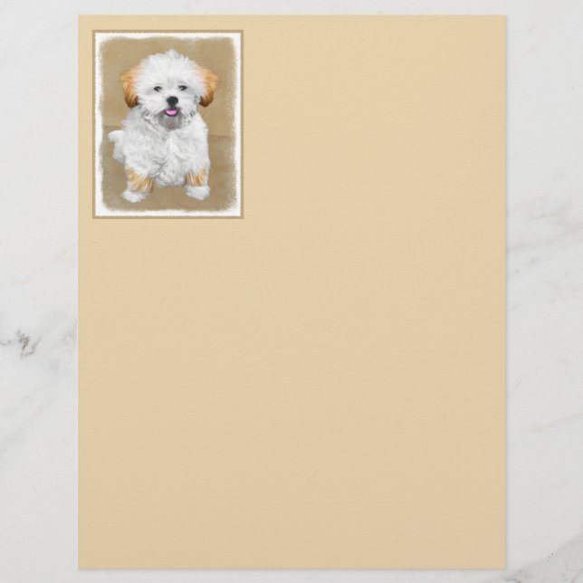 Lhasa Apso Puppy Painting - Cute Original Hund Art (Framsida)