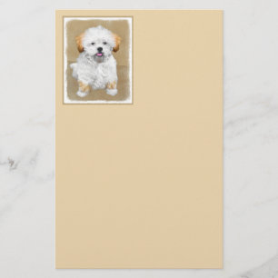 Lhasa Apso Puppy Painting - Cute Original Hund Art Brevpapper