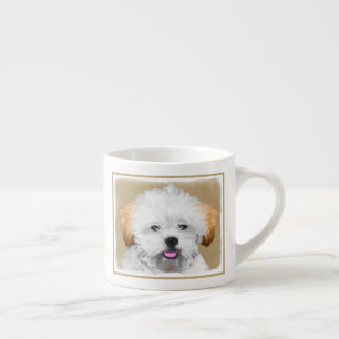 Lhasa Apso Puppy Painting - Cute Original Hund Art Espressomugg