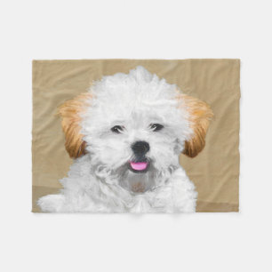 Lhasa Apso Puppy Painting - Cute Original Hund Art Fleecefilt