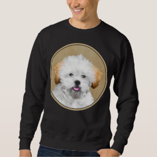 Lhasa Apso Puppy Painting - Cute Original Hund Art Lång Ärmad Tröja