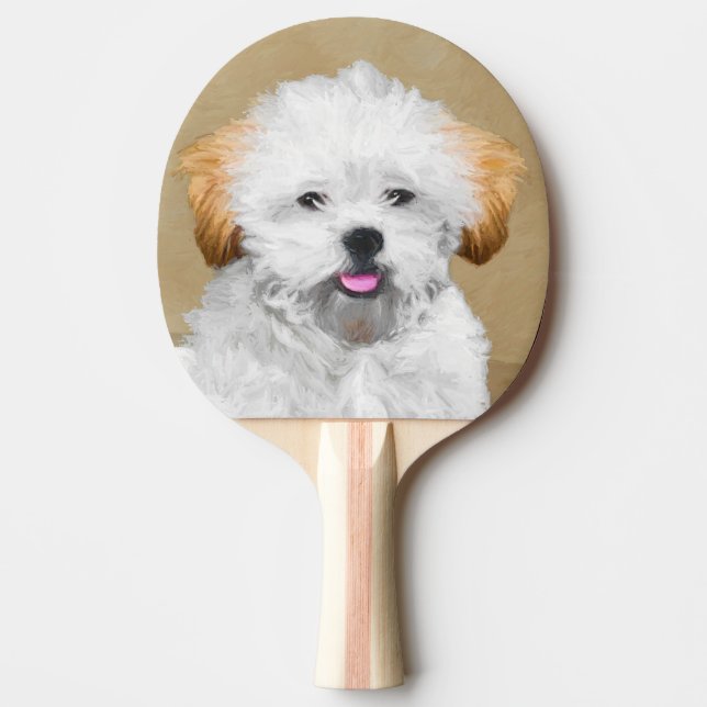 Lhasa Apso Puppy Painting - Cute Original Hund Art Pingisracket (Framsidan)
