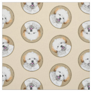Lhasa Apso Puppy Painting Cute Original Hund Art Tyg