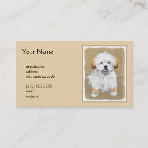 Lhasa Apso Puppy Painting - Cute Original Hund Art Visitkort