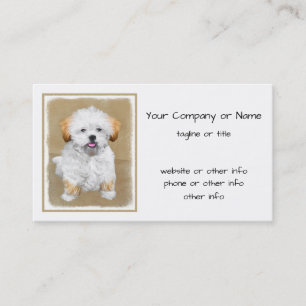 Lhasa Apso Puppy Painting - Cute Original Hund Art Visitkort