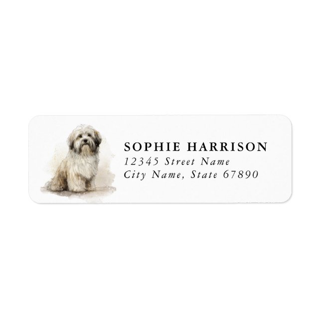 Lhasa Apso Returadressetiketter Returadress Etikett (Framsidan)