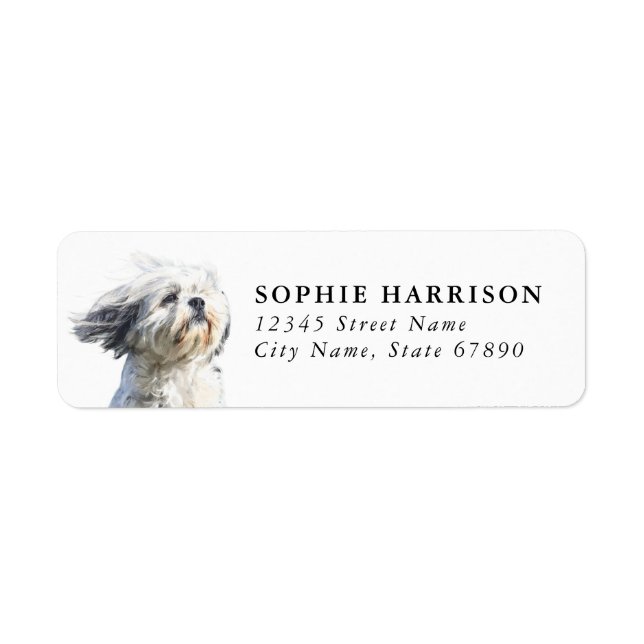 Lhasa Apso Returadressetiketter Returadress Etikett (Framsidan)