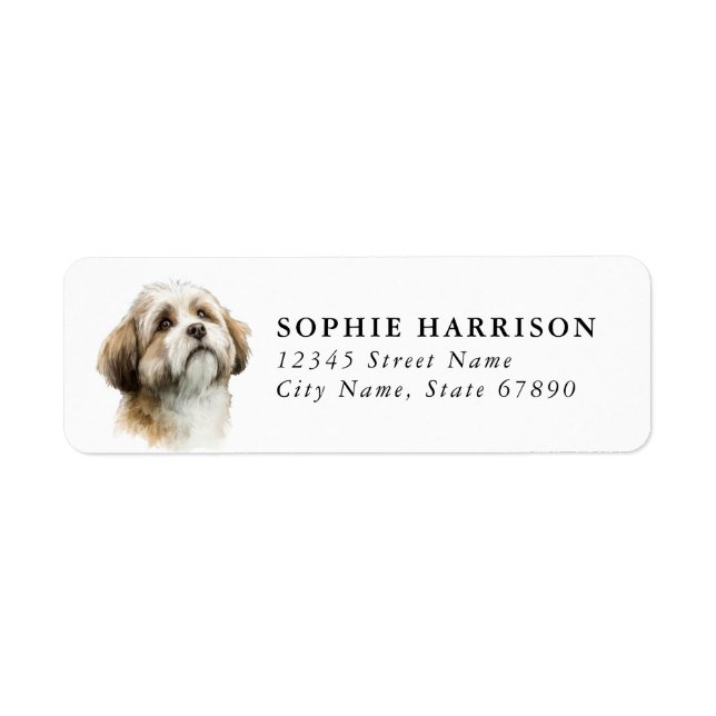 Lhasa Apso Returadressetiketter Returadress Etikett (Framsidan)