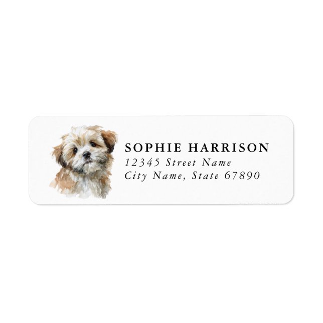 Lhasa Apso Returadressetiketter Returadress Etikett (Framsidan)