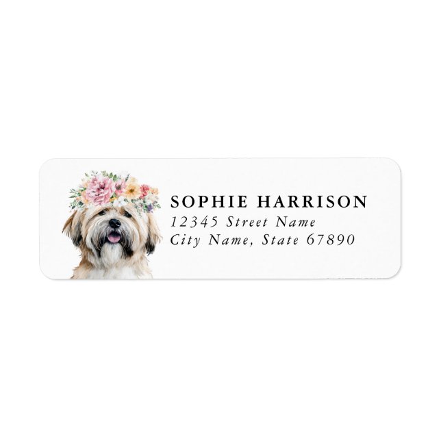 Lhasa Apso Returadressetiketter Returadress Etikett (Framsidan)