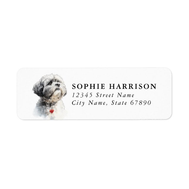 Lhasa Apso Returadressetiketter Returadress Etikett (Framsidan)