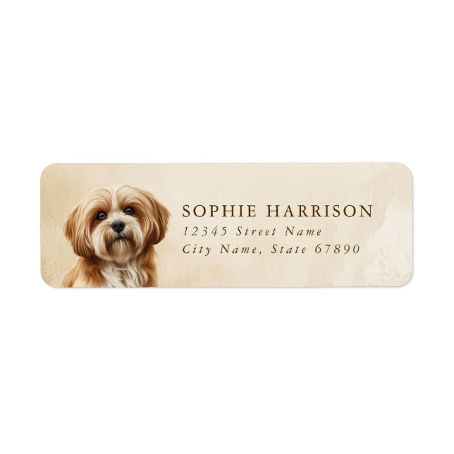 Lhasa Apso Returetiketters Returadress Etikett (Framsidan)