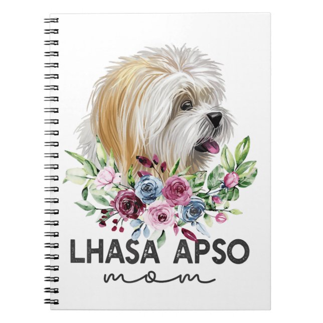 Lhasa Apso Shirt Gifts Hund Mamma Anteckningsbok (Framsidan)