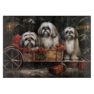 Lhasa Apso Snöig släde juldekoration