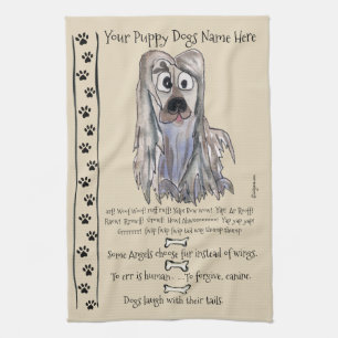 Lhasa Apso Tecknad hund citerar Kitchen Towel Kökshandduk