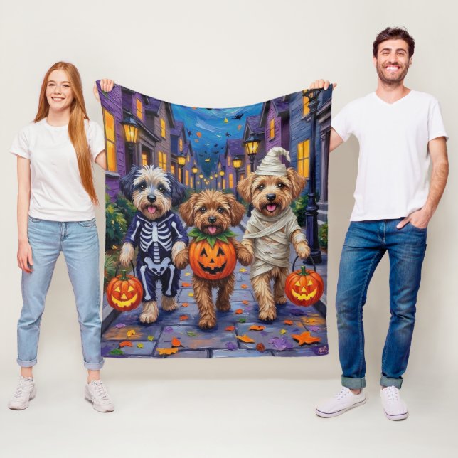 Lhasa Apso- test eller behandling i Halloween Cost Fleecefilt (På plats)