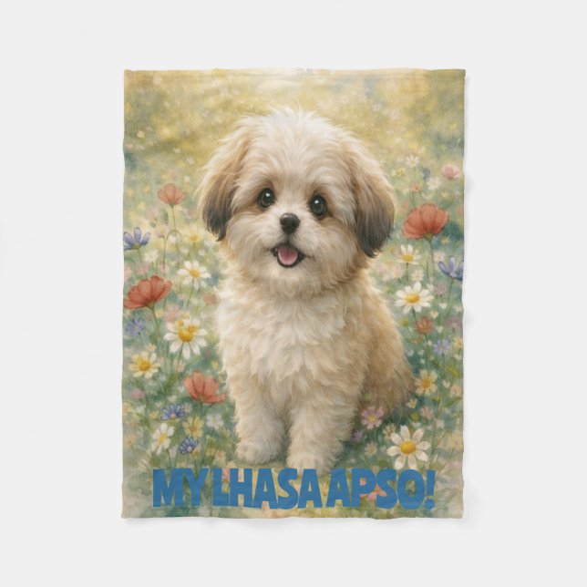 Lhasa Apso Valp Fleecefilt (Framsidan)
