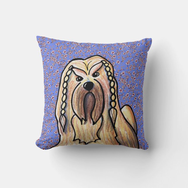 Lhasa Apso Vår Kudde (Framsida)