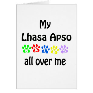 Lhasa Apso Walks Design Hälsningskort