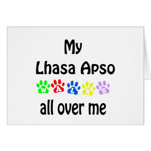 Lhasa Apso Walks Design Hälsningskort