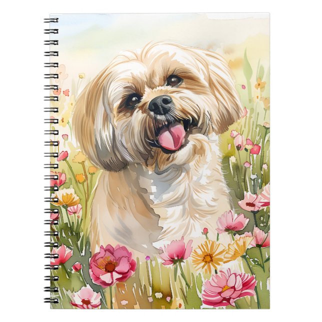 Lhasa Apso Watercolor Journal Anteckningsbok (Framsidan)