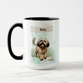 Lhasa Apso Watercolor Personalized Dog Mugg
