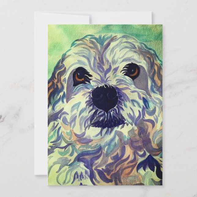 Lhasa Apso Watercolor Tack Kort (Framsida)