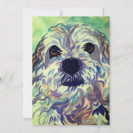 Lhasa Apso Watercolor Tack Kort