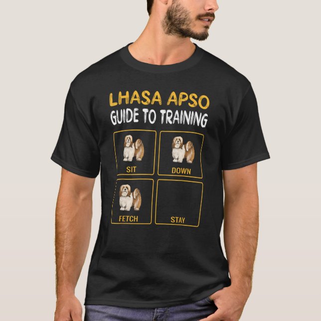 Lhasa Apsos Guide to Training Hund Obedience T Shirt (Framsida)