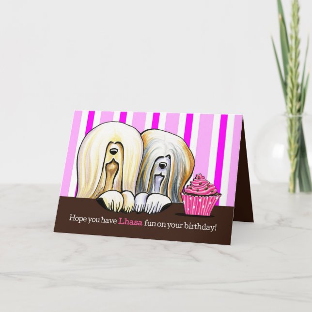 Lhasa födelsedagroligt kort (Framsida)