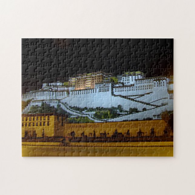 Lhasa nattetid - Potala Palace, Tibet (Puzzle) Pussel (Horisontell)