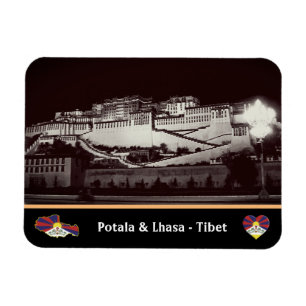 Lhasa på natten - Potala Palace, Tibet/vintage Magnet