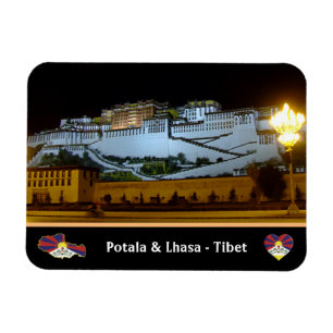 Lhasa på natten - Potala Palace, Tibet/vintage Magnet