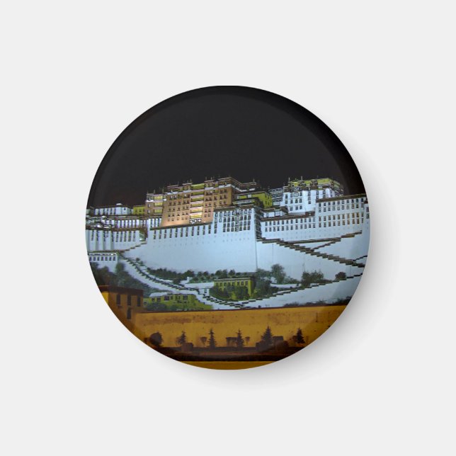 Lhasa & Potala Palace på natten, Tibet (Himalayas) Magnet (Framsidan)