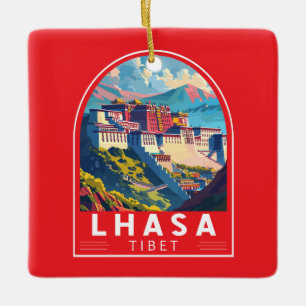 Lhasa Tibet Travel Art Vintage Julgransprydnad Keramik